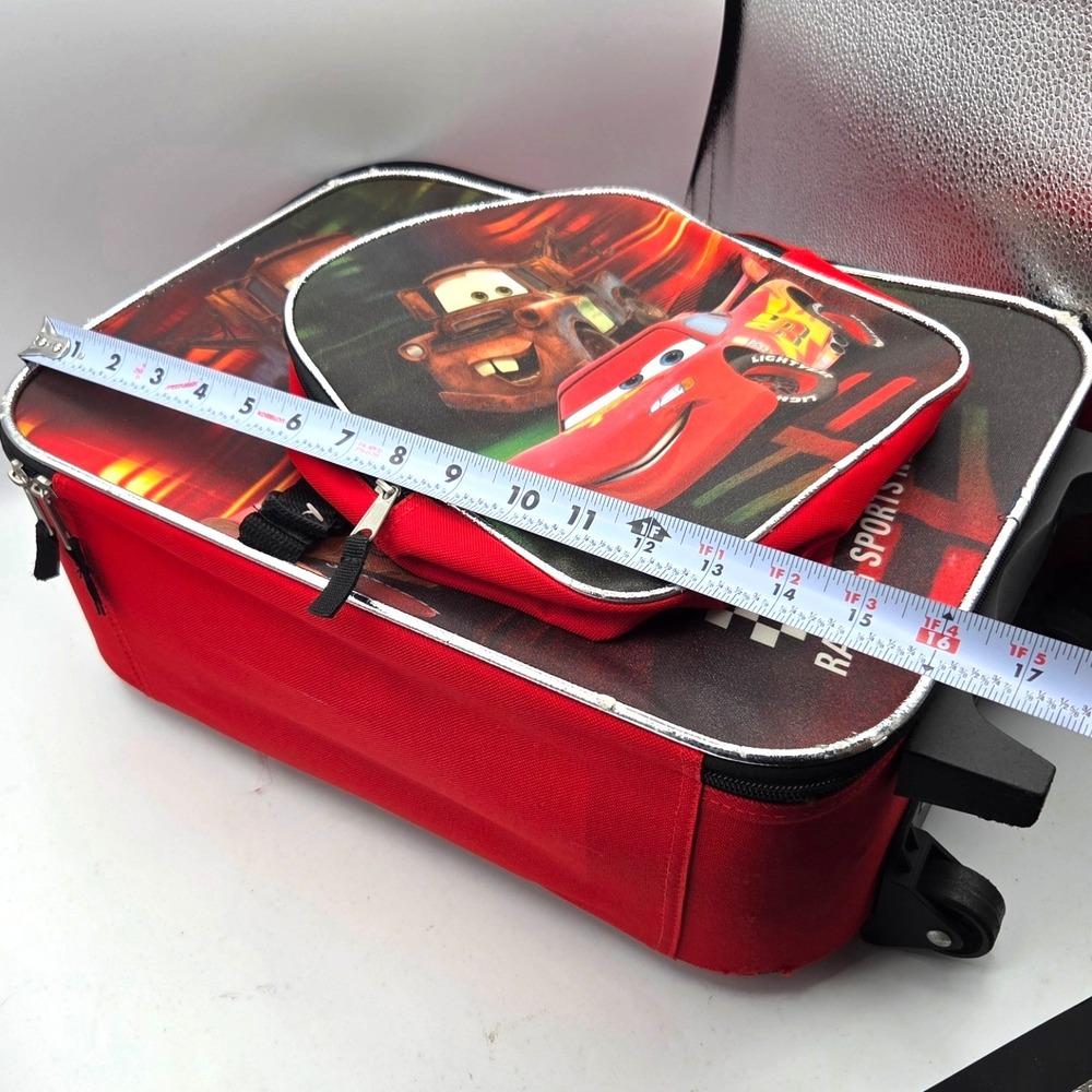 Disney Pixar CARS‎ Suitcase Rolling Luggage on Wheels  16x12 - Picture 10 of 11